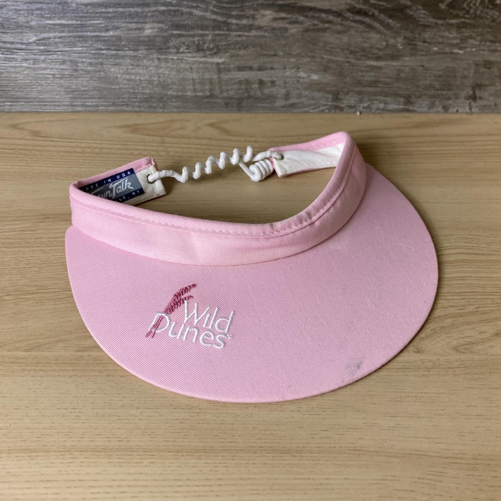 Wild Dunes Hat Cap Strap Back Pink Sun Visor Town Talk Embroidered Golf Womens